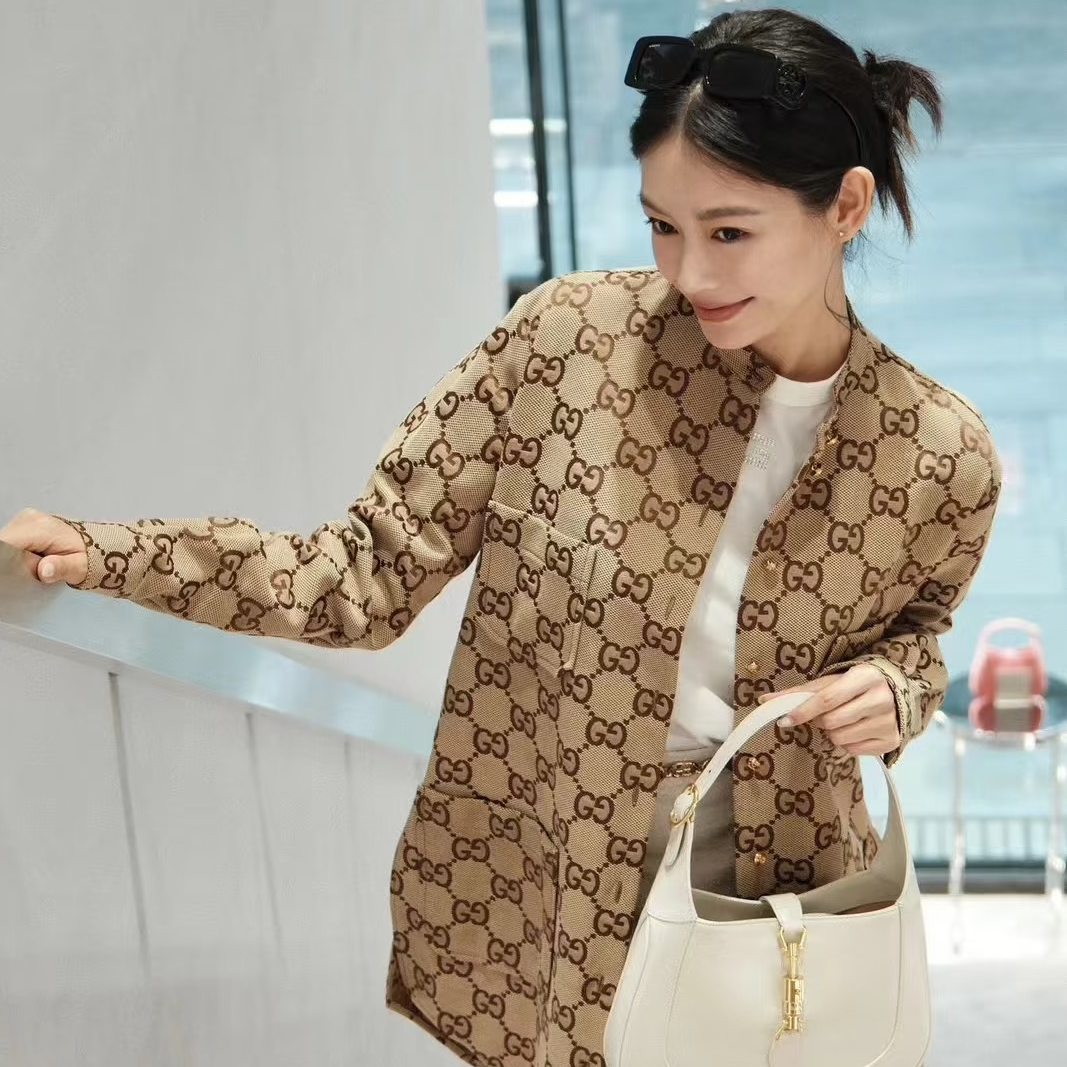 99新 GUCCI/古驰 2510258/38码/Logo满印单排扣长款衬衫