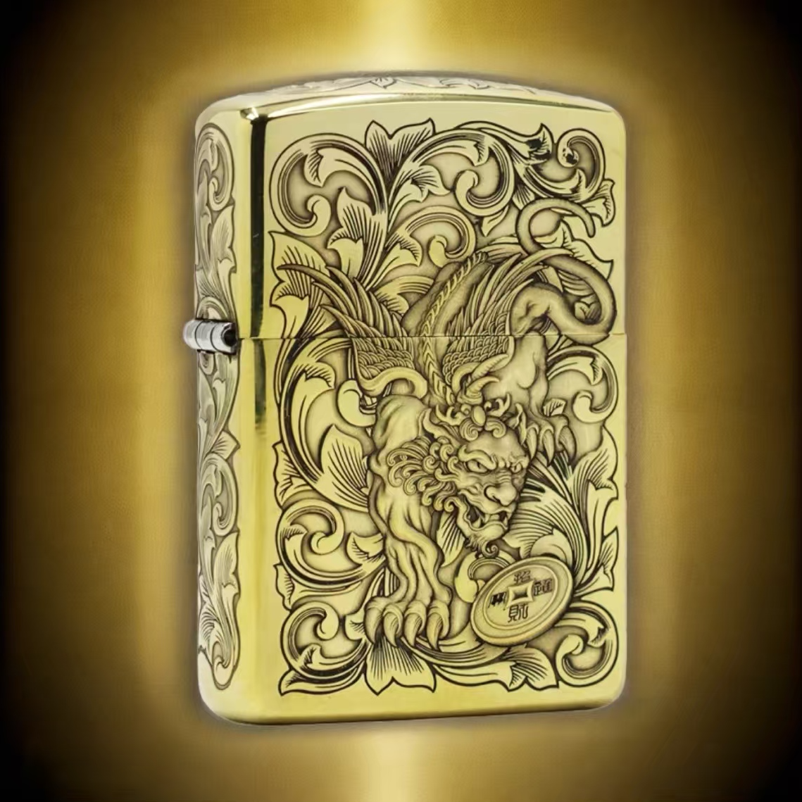 ZIPPO正品打火机/3D财色双收-黄铜盔甲浮雕DY9902FD【阿明】