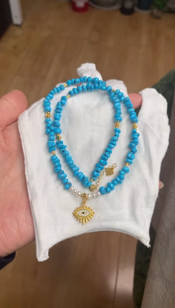 【闪购商品】绿松石银S925镶嵌项链25