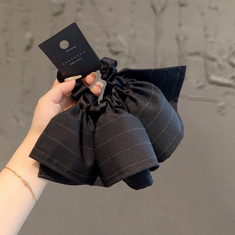 简约韩版裙摆发圈高弹丸子头发绳黑色耐用扎马尾头圈时尚发饰头花