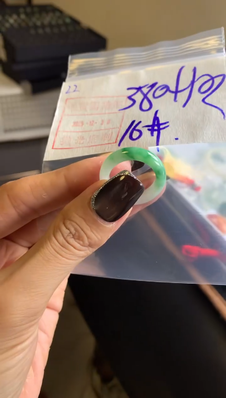 未镶嵌定制翡翠22戒圈16*390元毛货需精抛光发
