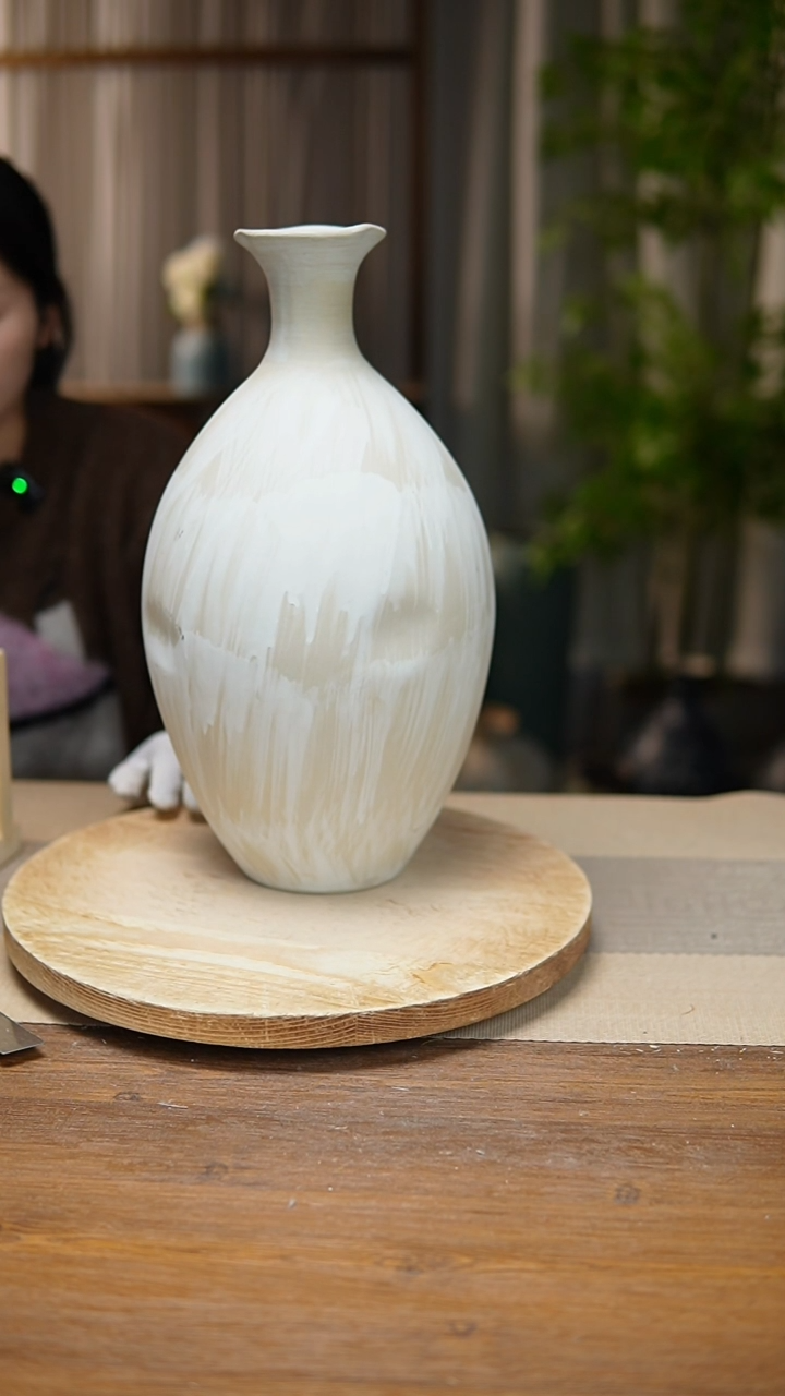 【闪购商品】陶瓷 花器诧寂白保龄球瓶瑕疵