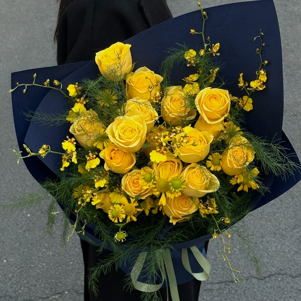 【❤热销花束】黄玫瑰混搭花束鲜花生日祝福表白纪念鲜花花束同城配送鲜花小时达鲜花团购同城配送