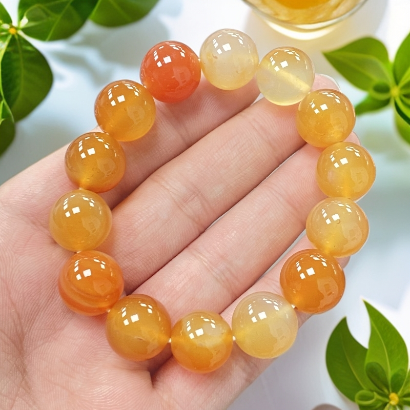 盐源玛瑙玉石手串尺寸14mm14颗