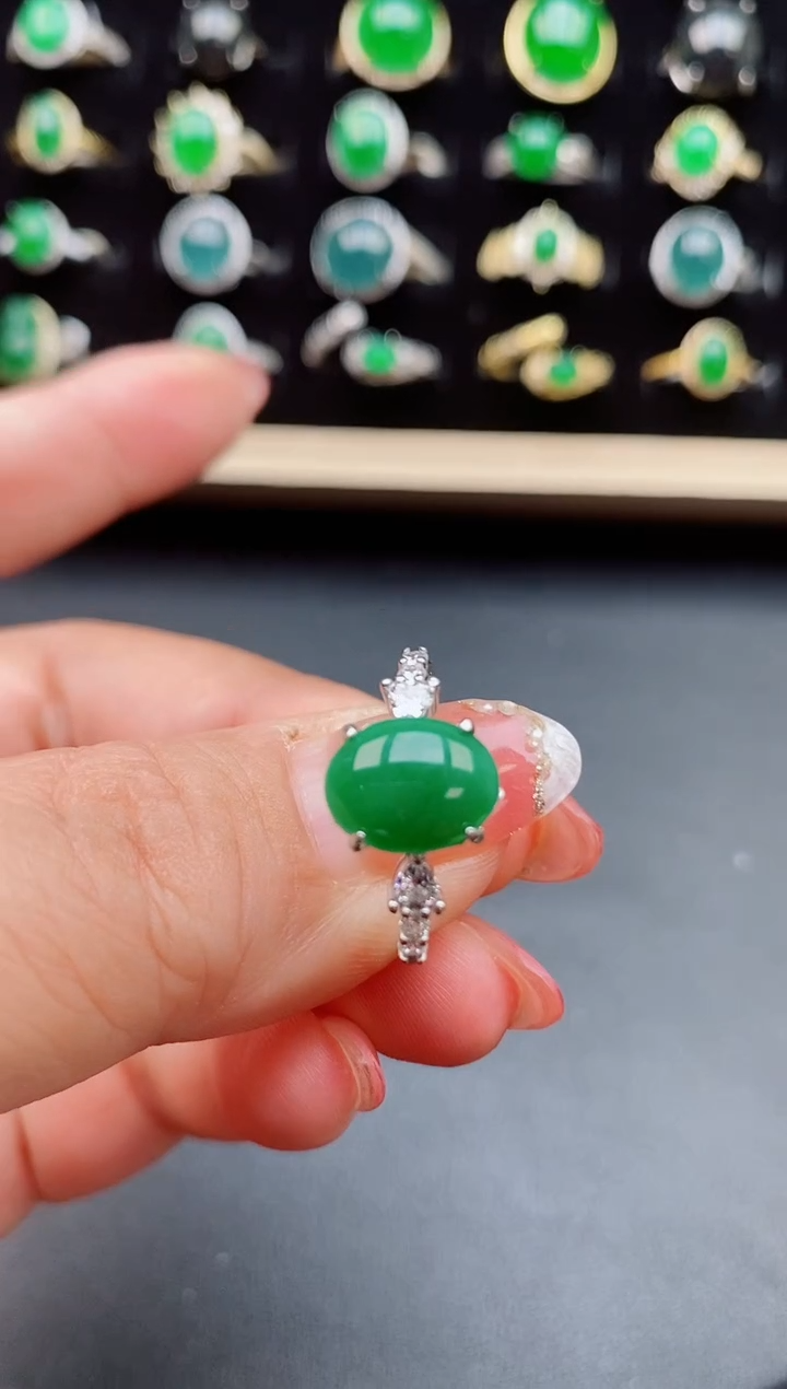 【闪购商品】翡翠戒指银S925镶嵌12121