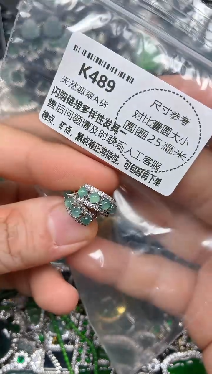 颈饰未镶嵌翡翠K489耳扣
