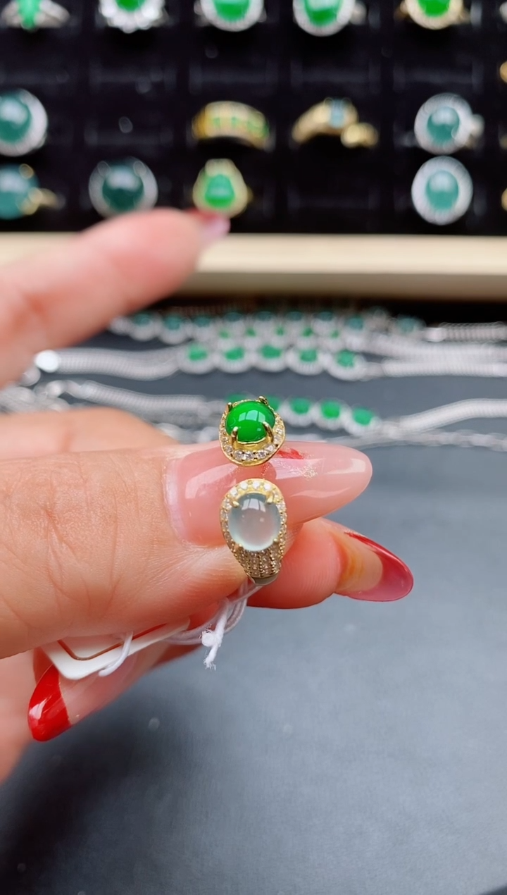 【闪购商品】翡翠戒指银S925镶嵌508550