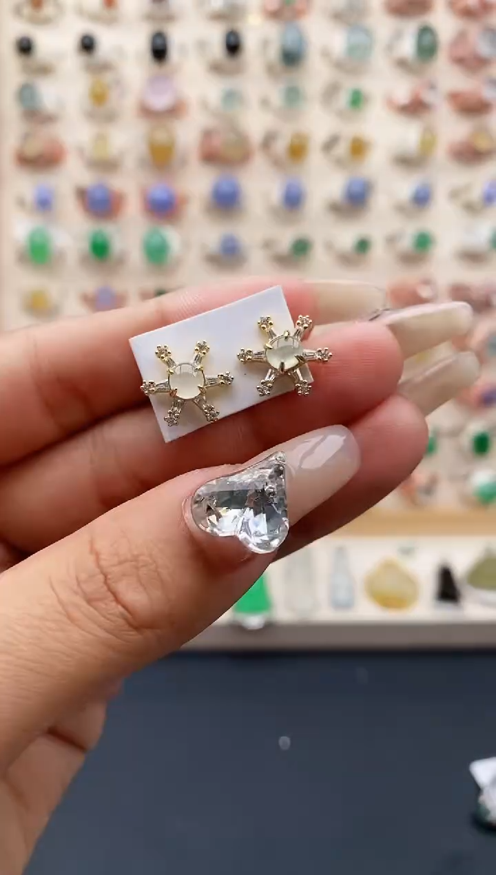 【闪购商品】翡翠戒指银S925镶嵌缅甸天然A货翡翠222  3+9