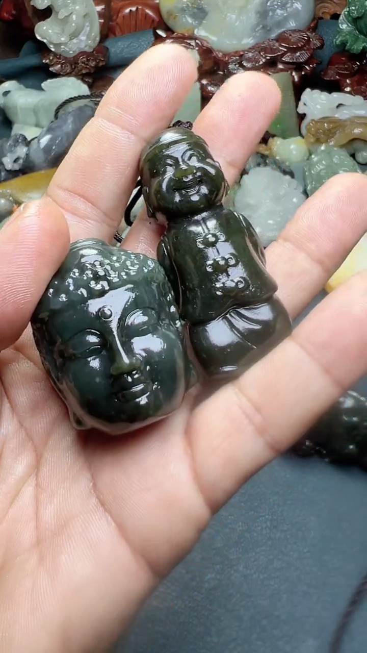 和田玉未镶嵌把件2