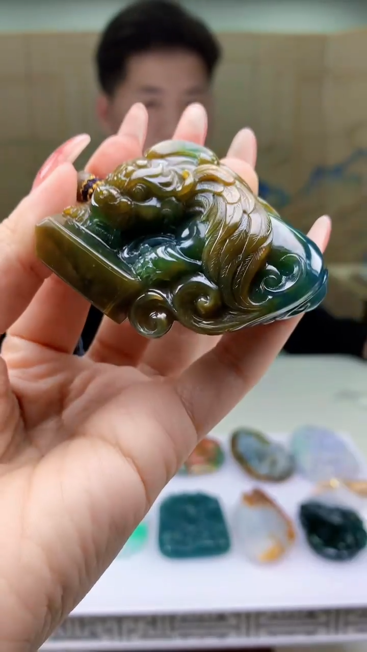 【闪购商品】定制翡翠未镶嵌4917ty-毛货挂件138