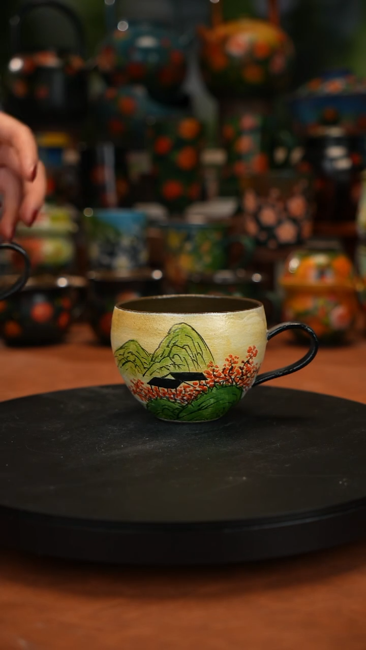 紫砂油画手绘釉下彩