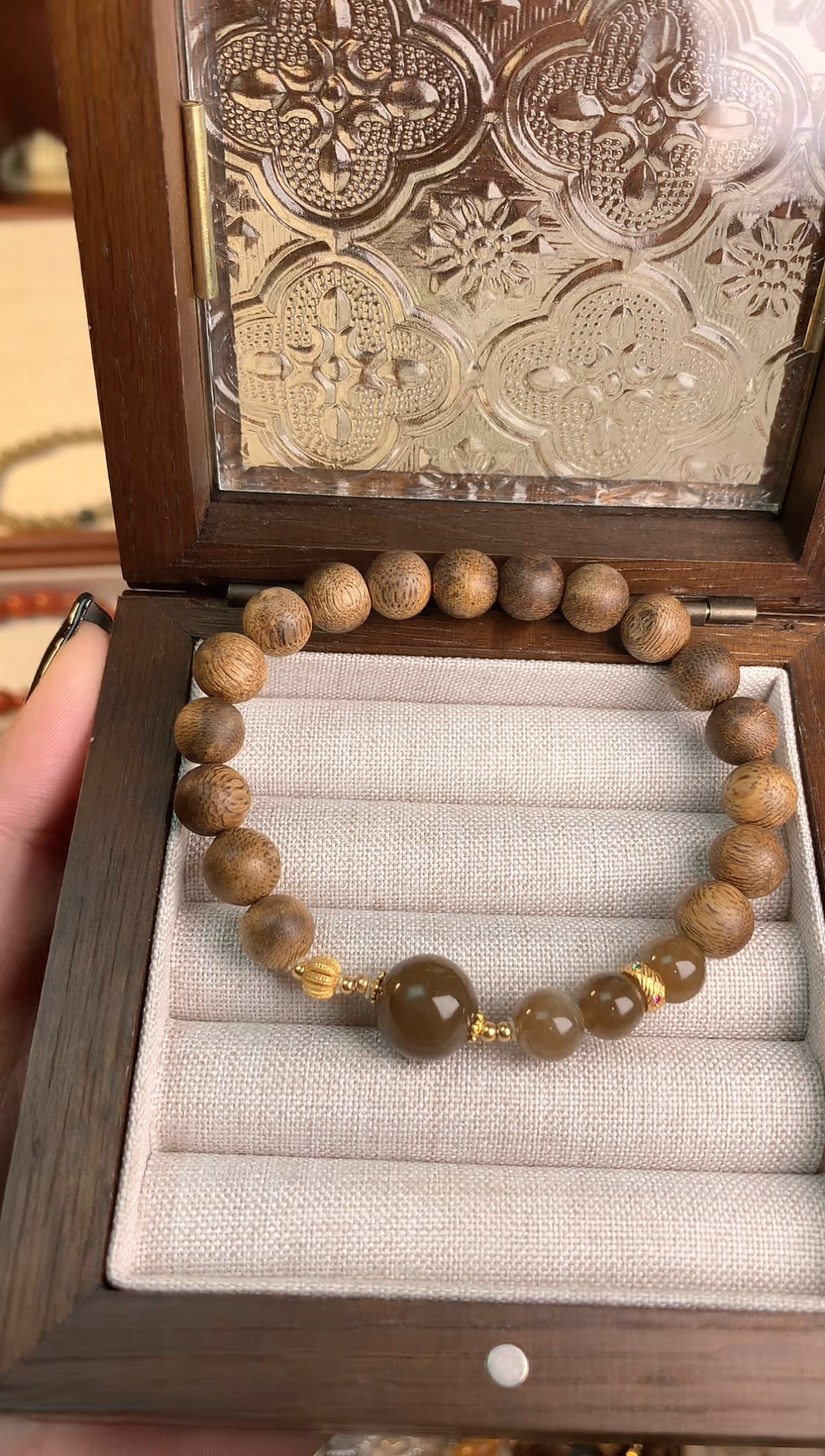 【闪购商品】沉香手串9mm棋楠沉香糖玉单圈