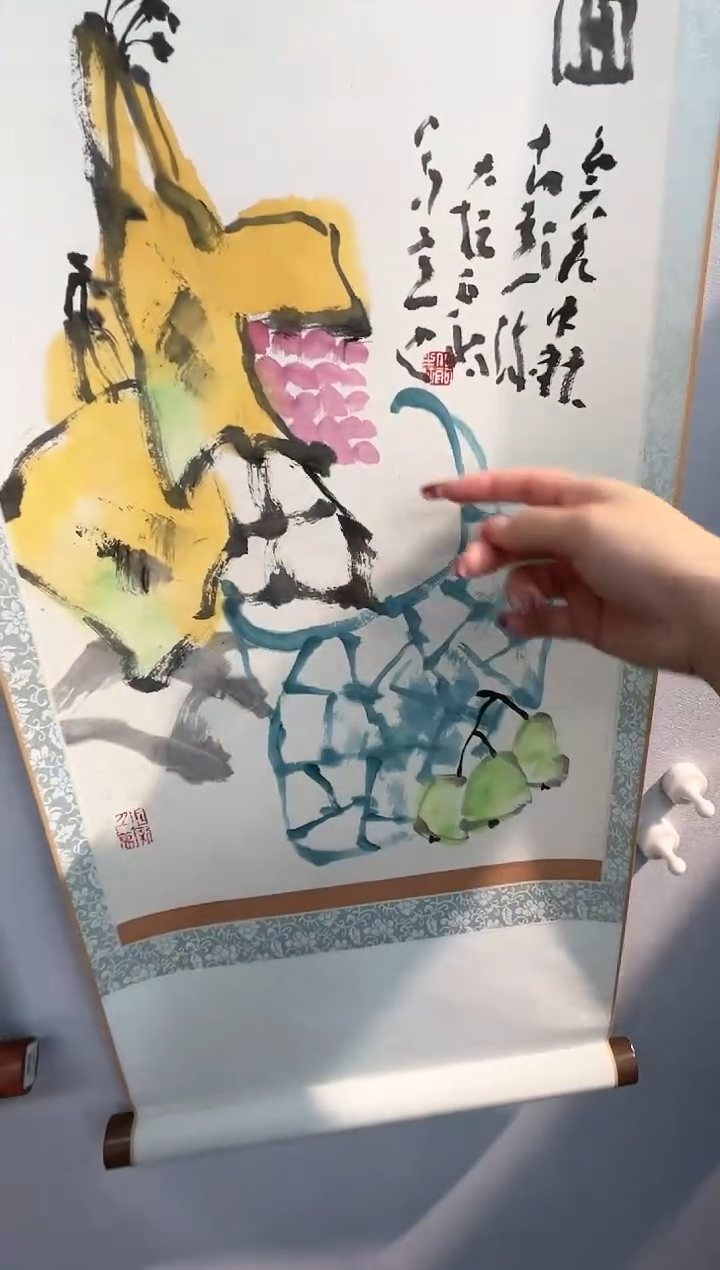 【闪购商品】绘画画陈伯舸GH201056F卷轴多福图