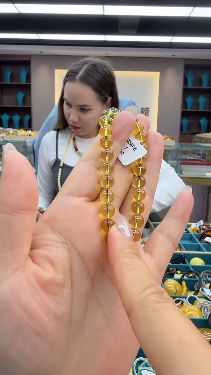 手链琥珀未镶嵌50秒拍号 假一罚三 7mm