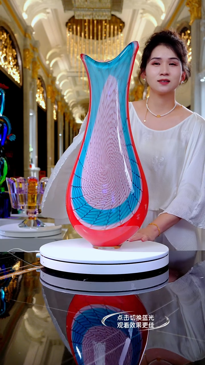 琉璃摆件巧**力YB02703艺术赏瓶（预售）