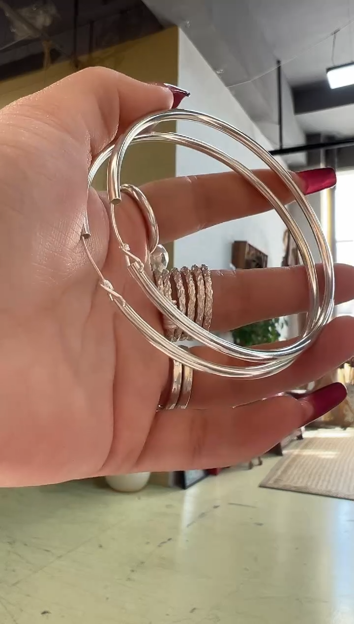 无925银j**g7CM耳圈