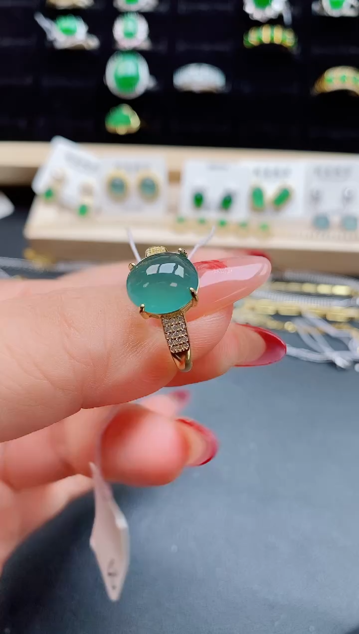 【闪购商品】翡翠戒指银S925镶嵌32321