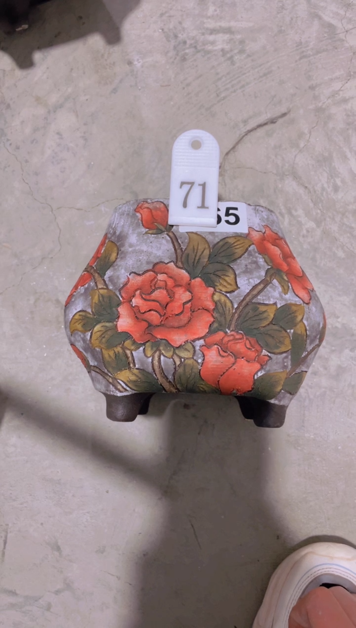 摆件L*T71陶花岛花盆罐—手工痕迹默认，大小会有1-2公分误差