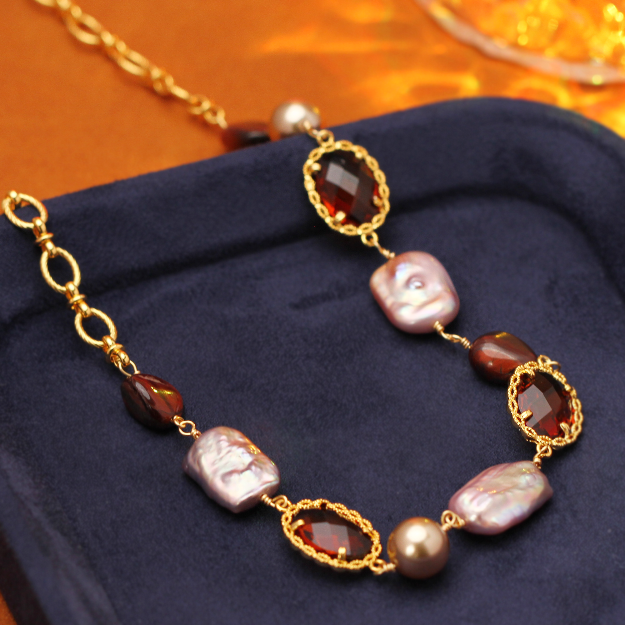 气质轻奢时尚复古彩色项链QQ