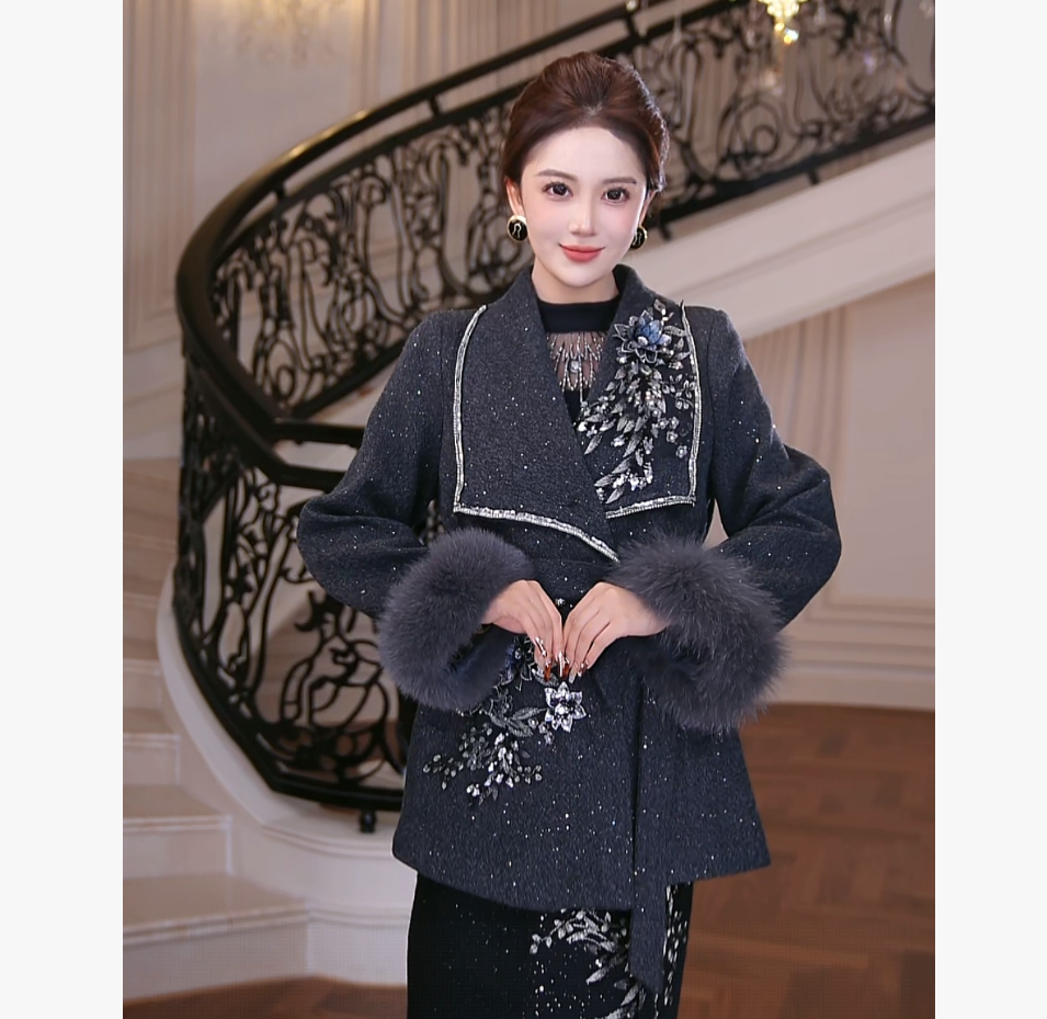 【芙娜妮】真狐狸毛大衣女秋冬高级感洋气外套气质上衣F2530847A