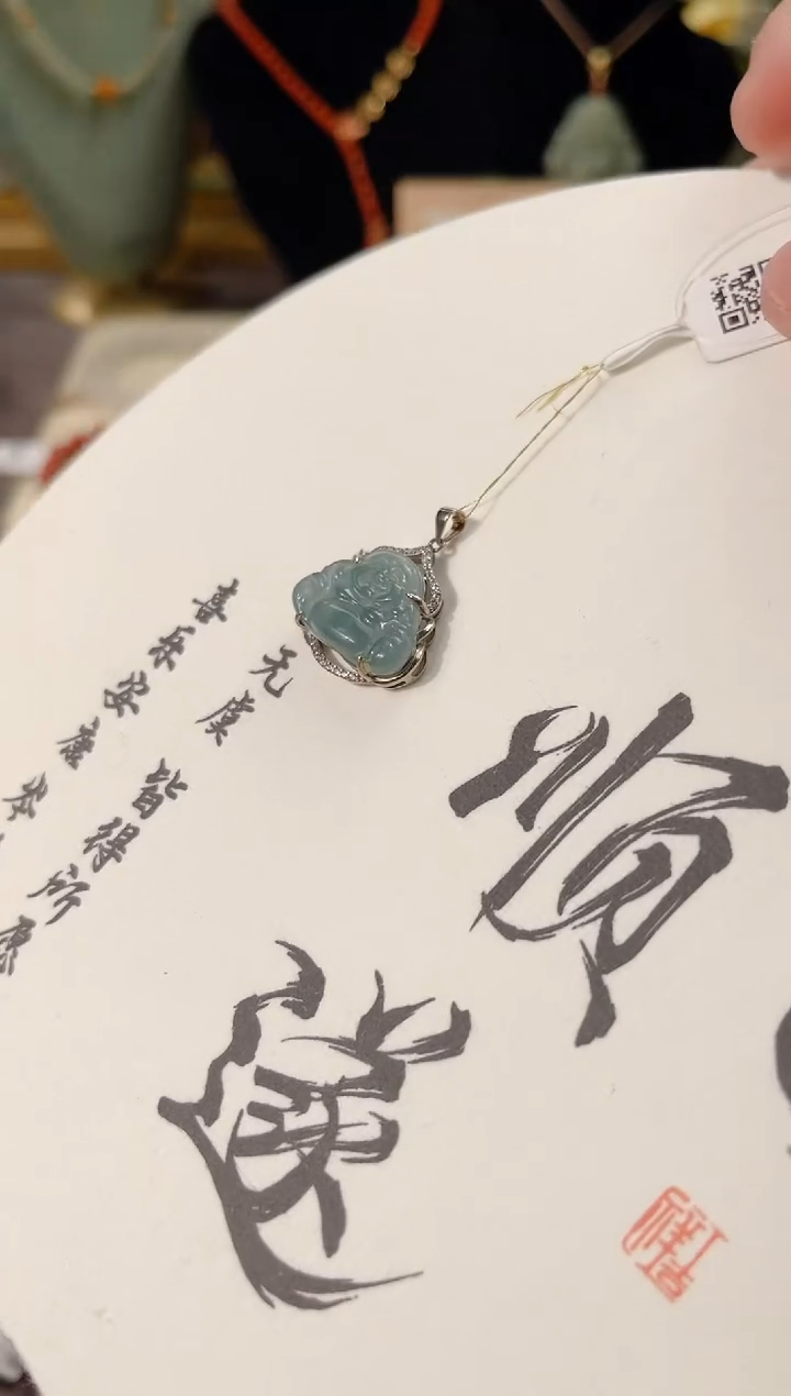 【闪购商品】翡翠颈饰银S925镶嵌吊坠cs