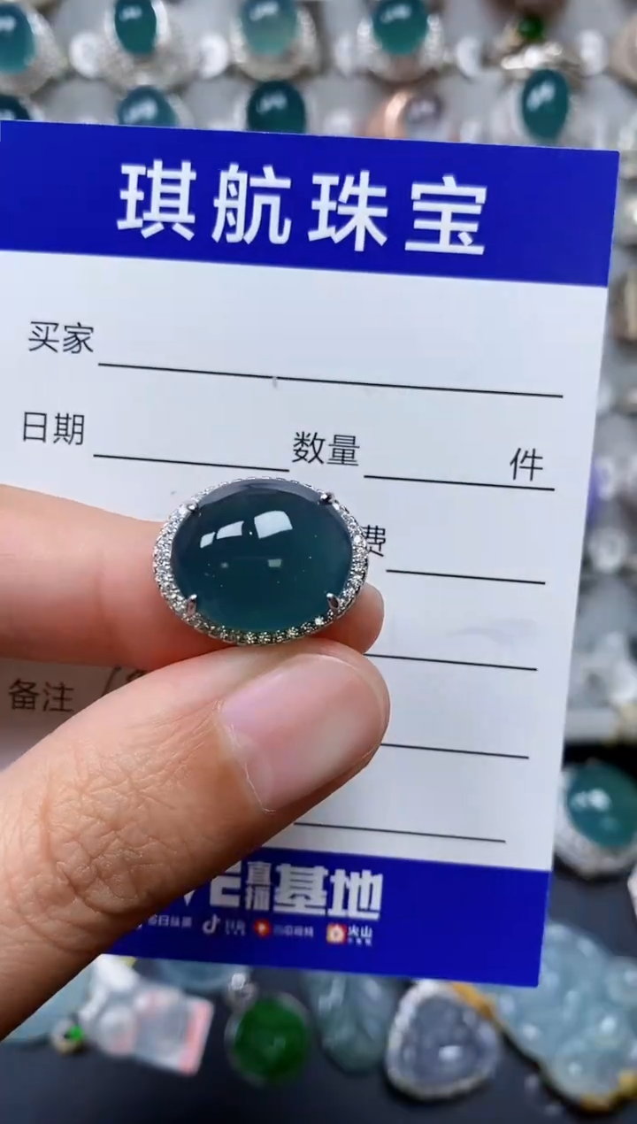 【闪购商品】翡翠戒指银S925镶嵌0195