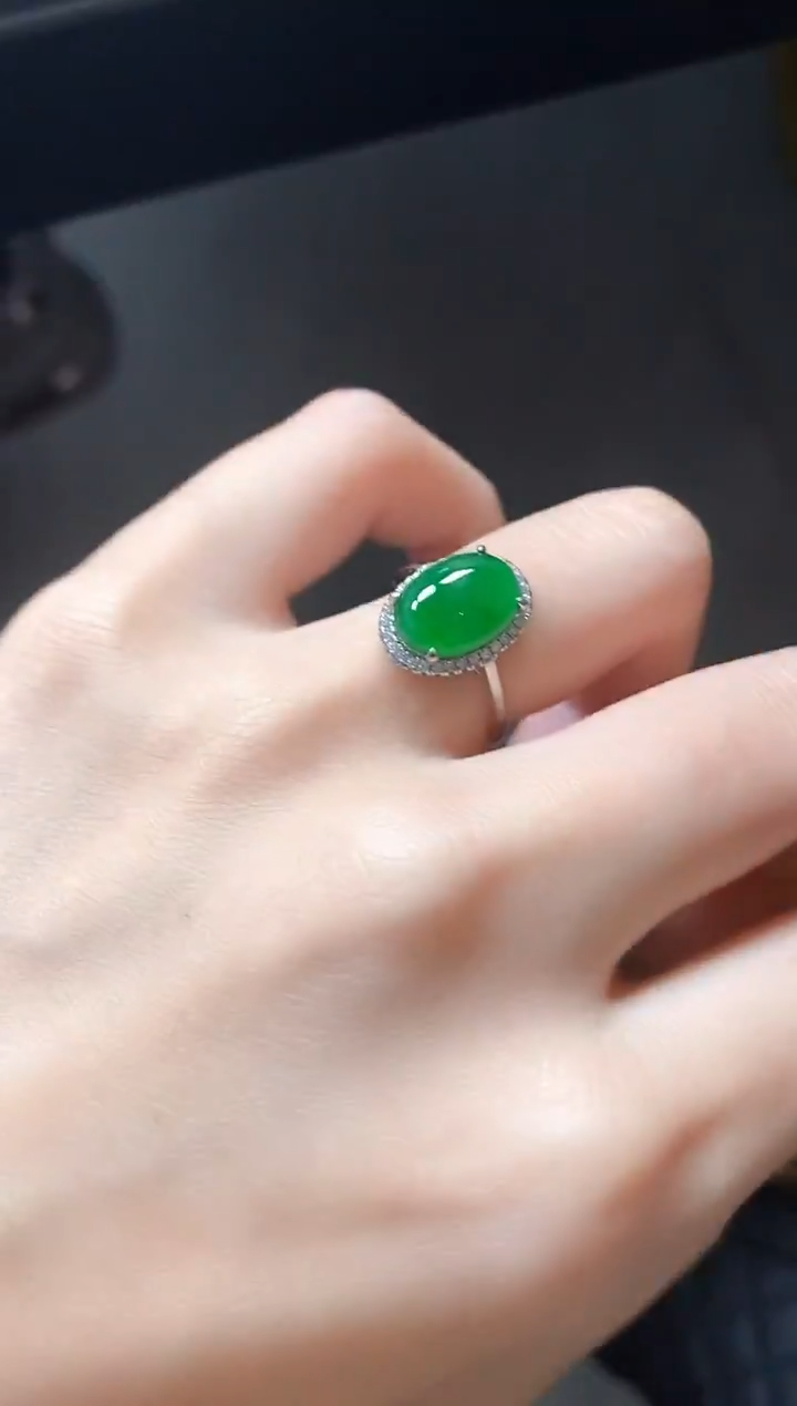 银S925镶嵌戒指翡翠51511