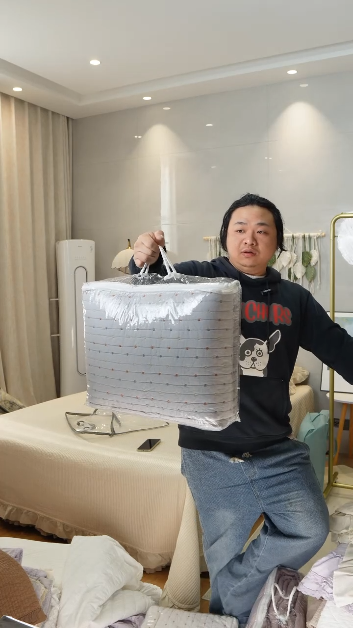 棉米粒绣单床盖灰色