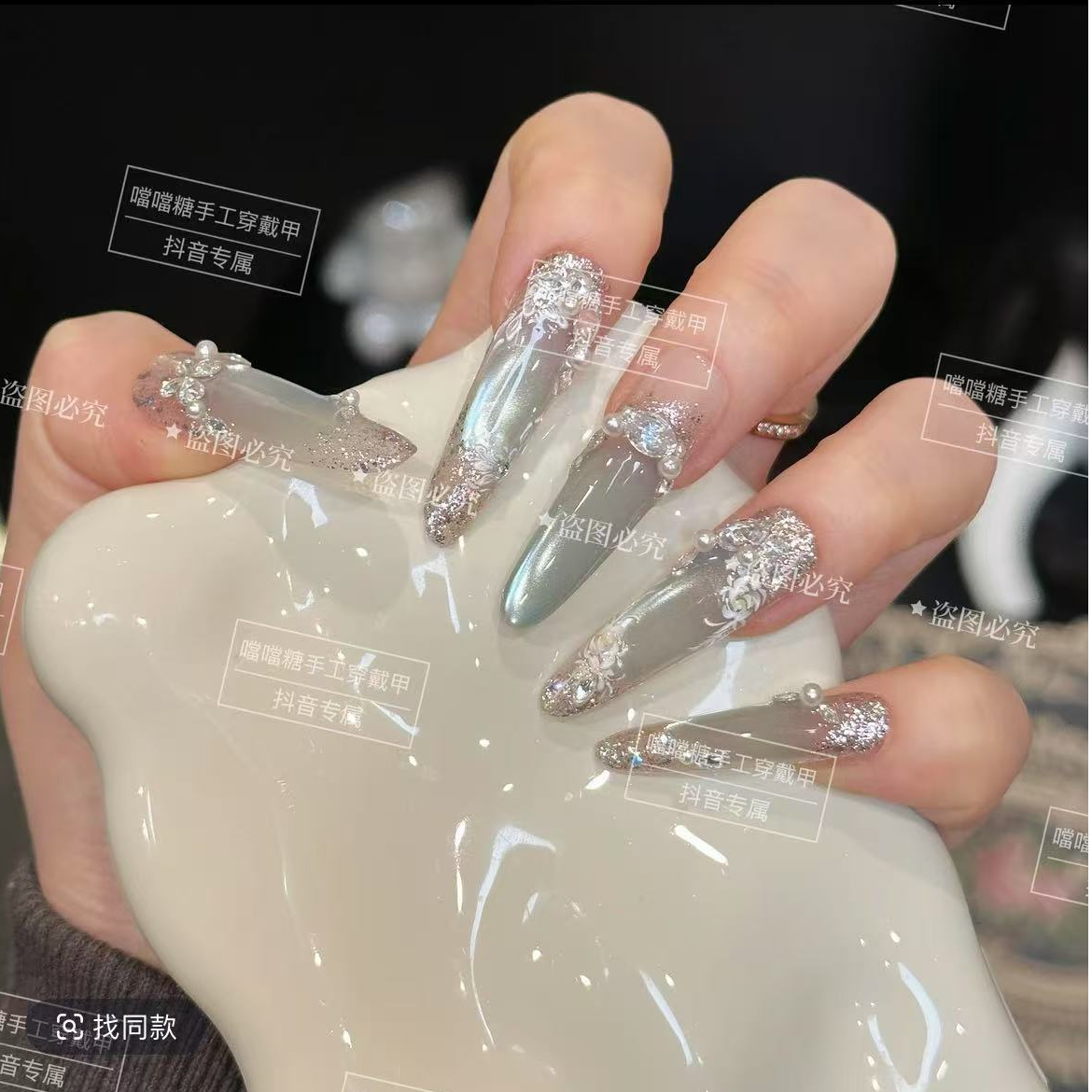 【天空▪之境】新款高品质纯手工穿戴甲美甲贴穿戴式光疗猫眼