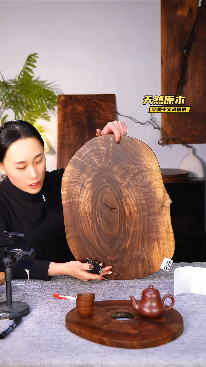 木北美黑胡桃原木.干裂疤结不属于商品质量问题完美主义者慎拍