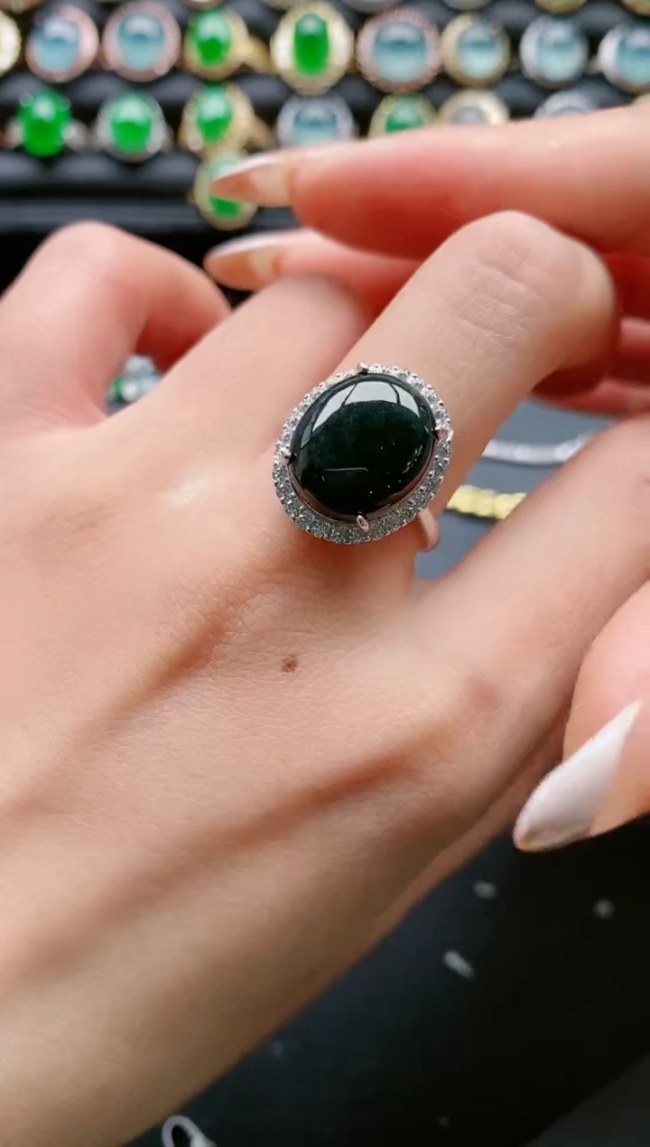 【闪购商品】翡翠戒指银S925镶嵌1111111