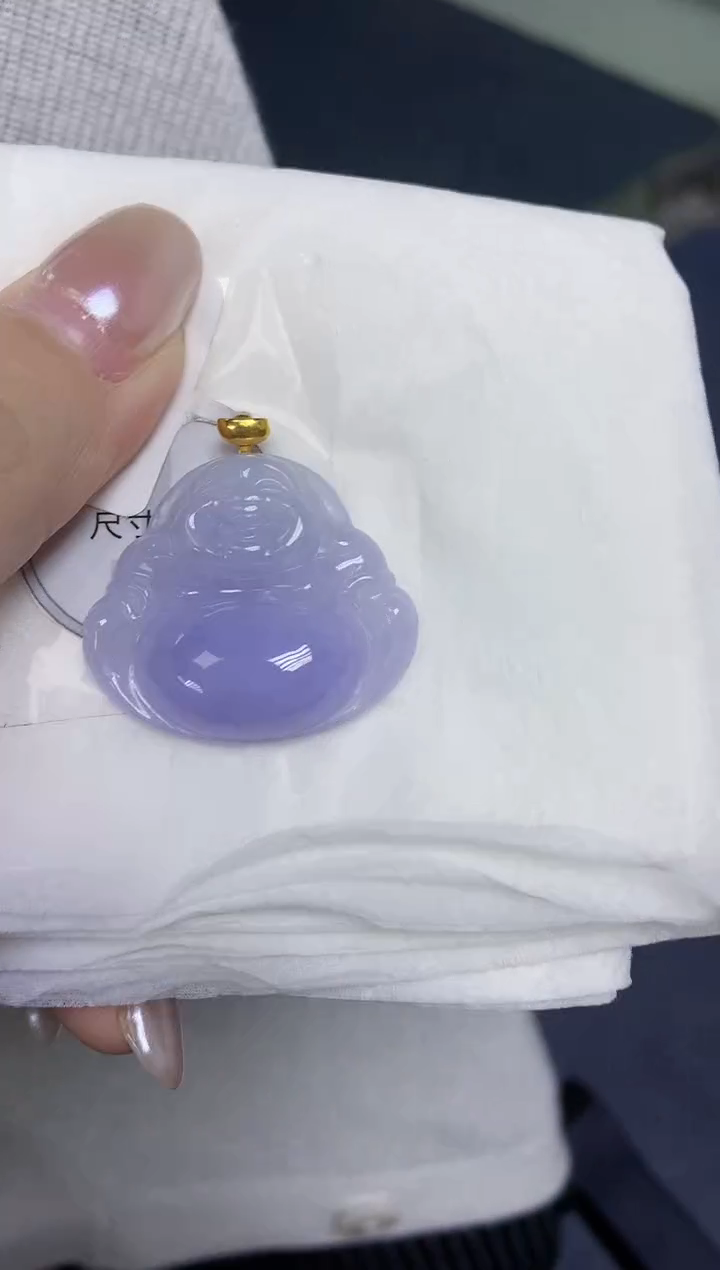 颈饰18K金镶嵌翡翠天然缅甸翡翠A货多样性发一件