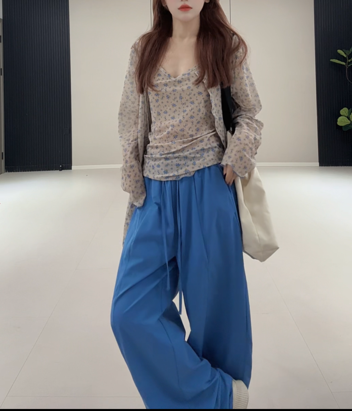 ZHANG.Z.Z【空气感】高版本蓝色休闲慵懒风夏季直筒阔腿裤