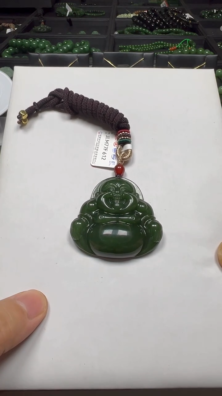 颈饰未镶嵌和田玉（碧玉）【老马】和田玉七号碧玉佛公约43（多样发一）