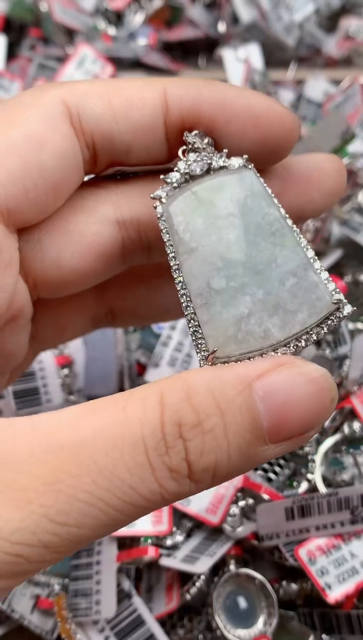 银S925镶嵌戒指翡翠天然A货缅甸翡翠