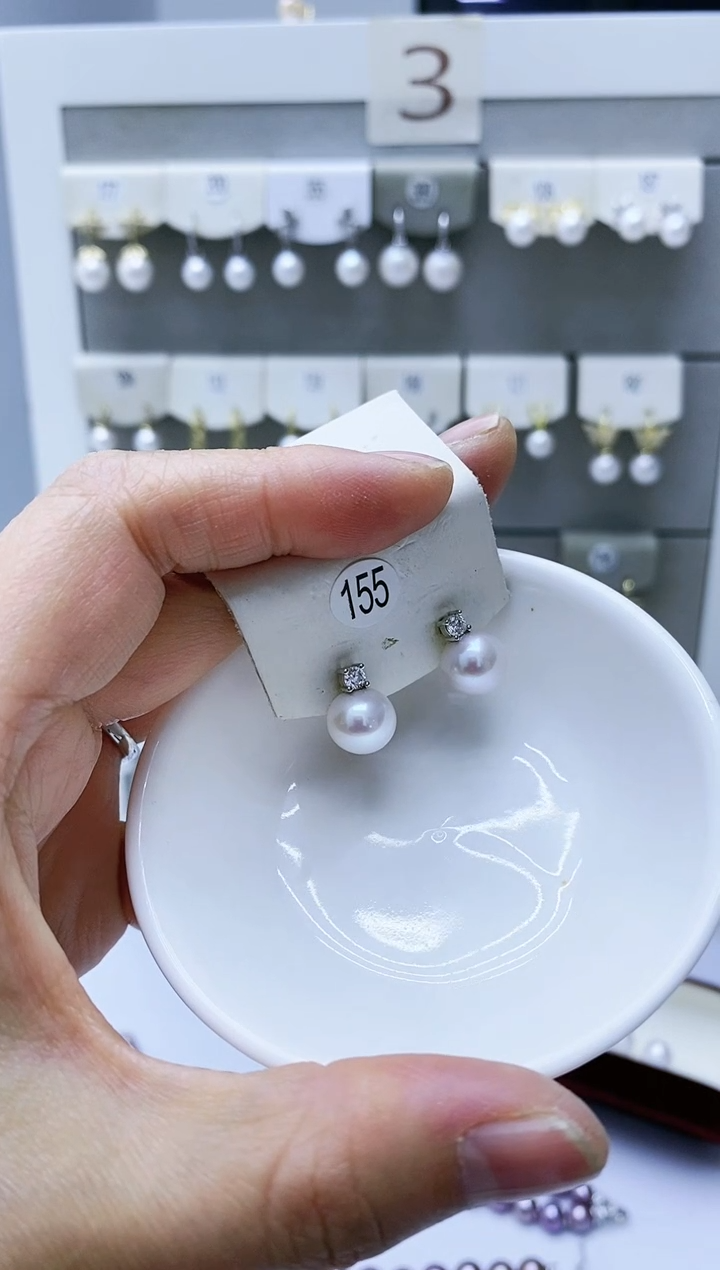 【闪购商品】淡水珍珠耳饰银S925镶嵌155