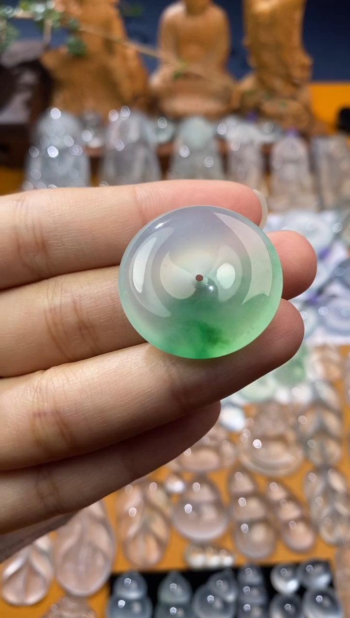 【闪购商品】定制翡翠未镶嵌平安扣27.8*5.6