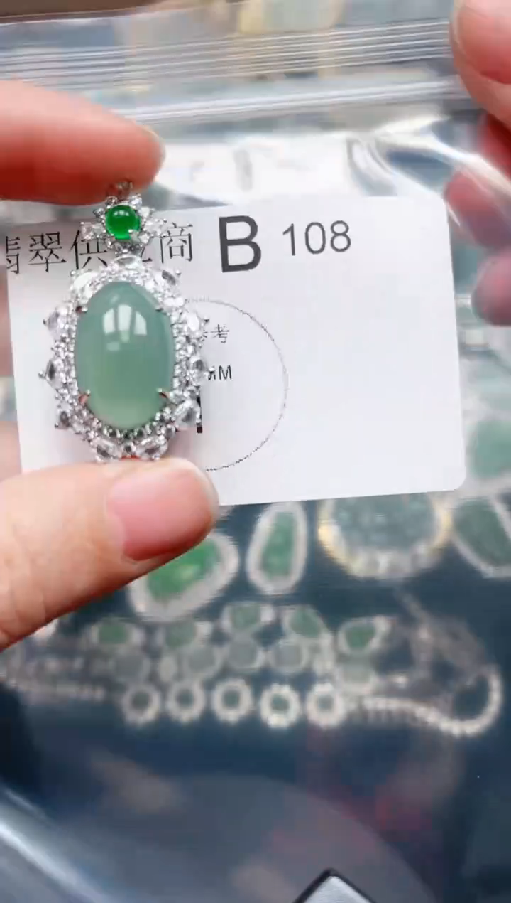 【闪购商品】翡翠颈饰未镶嵌108赠皮绳
