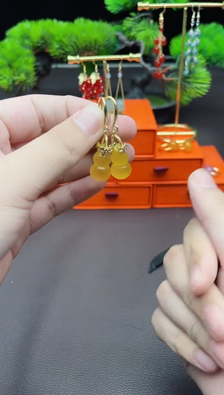 玛瑙/玉髓耳饰银S925镶嵌333