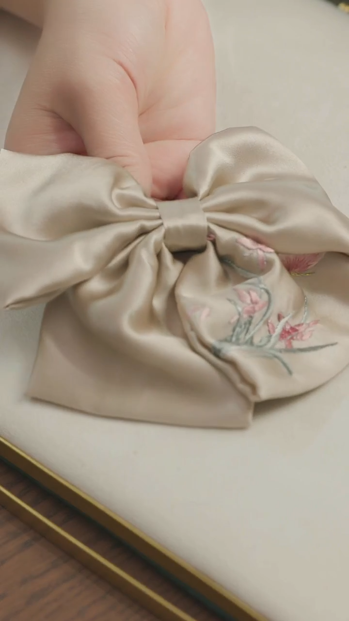 刺绣 湘传礼纯手工超大发夹