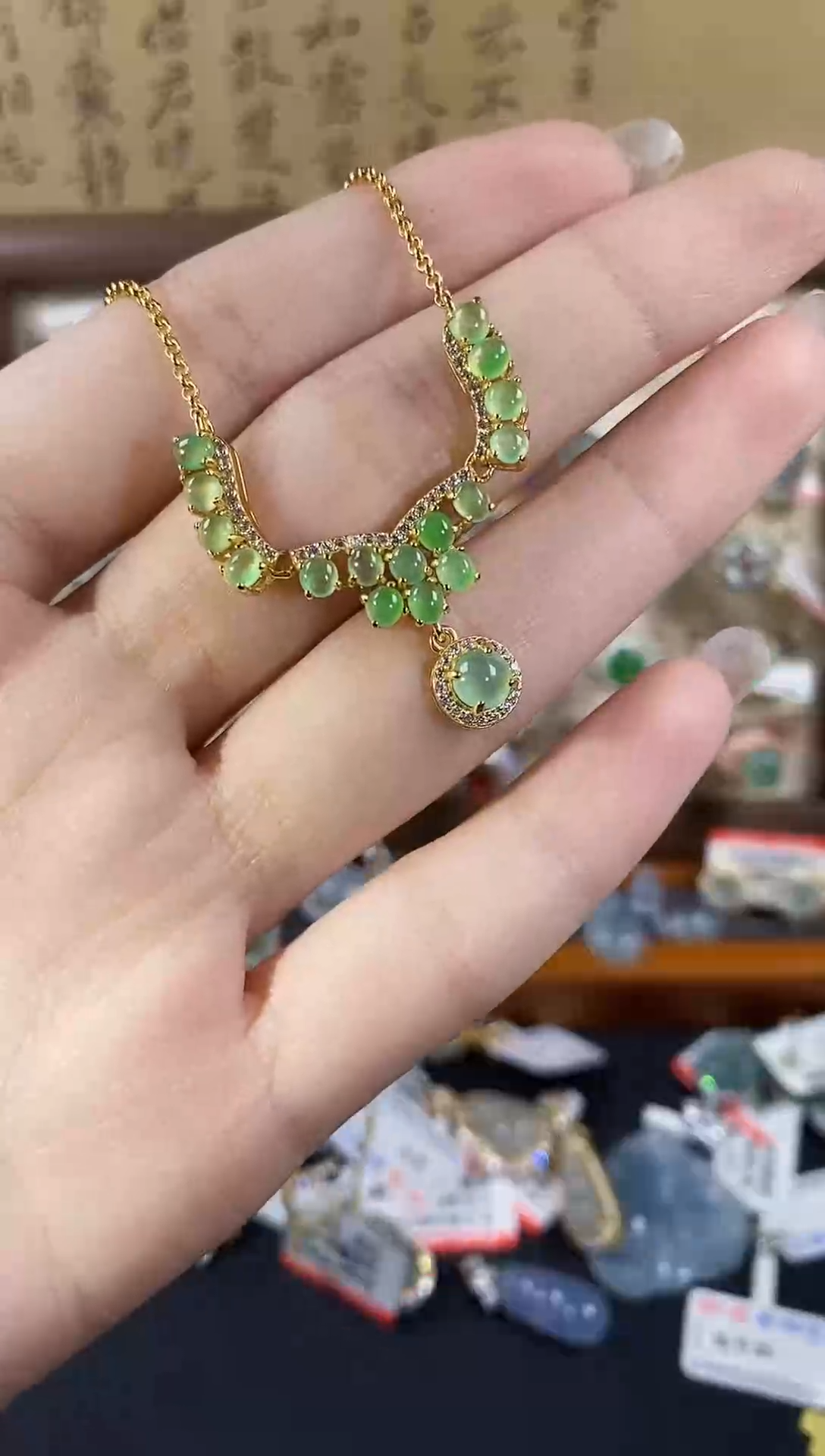 银S925镶嵌戒指翡翠 天然A货翡翠133