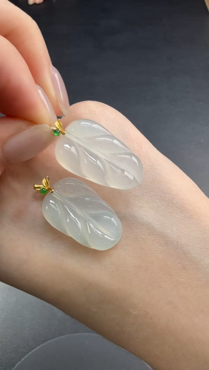 吊坠(不含链)18K金镶嵌翡翠翡翠饰品（多样性发货一件）-32