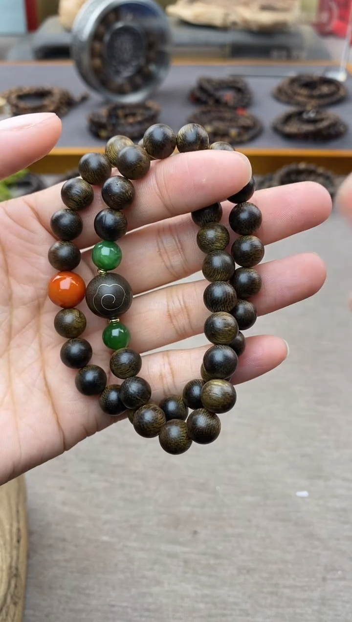 【闪购商品】沉香手串芽庄黄棋楠沉水老料0.8＋祥云1.2设计
