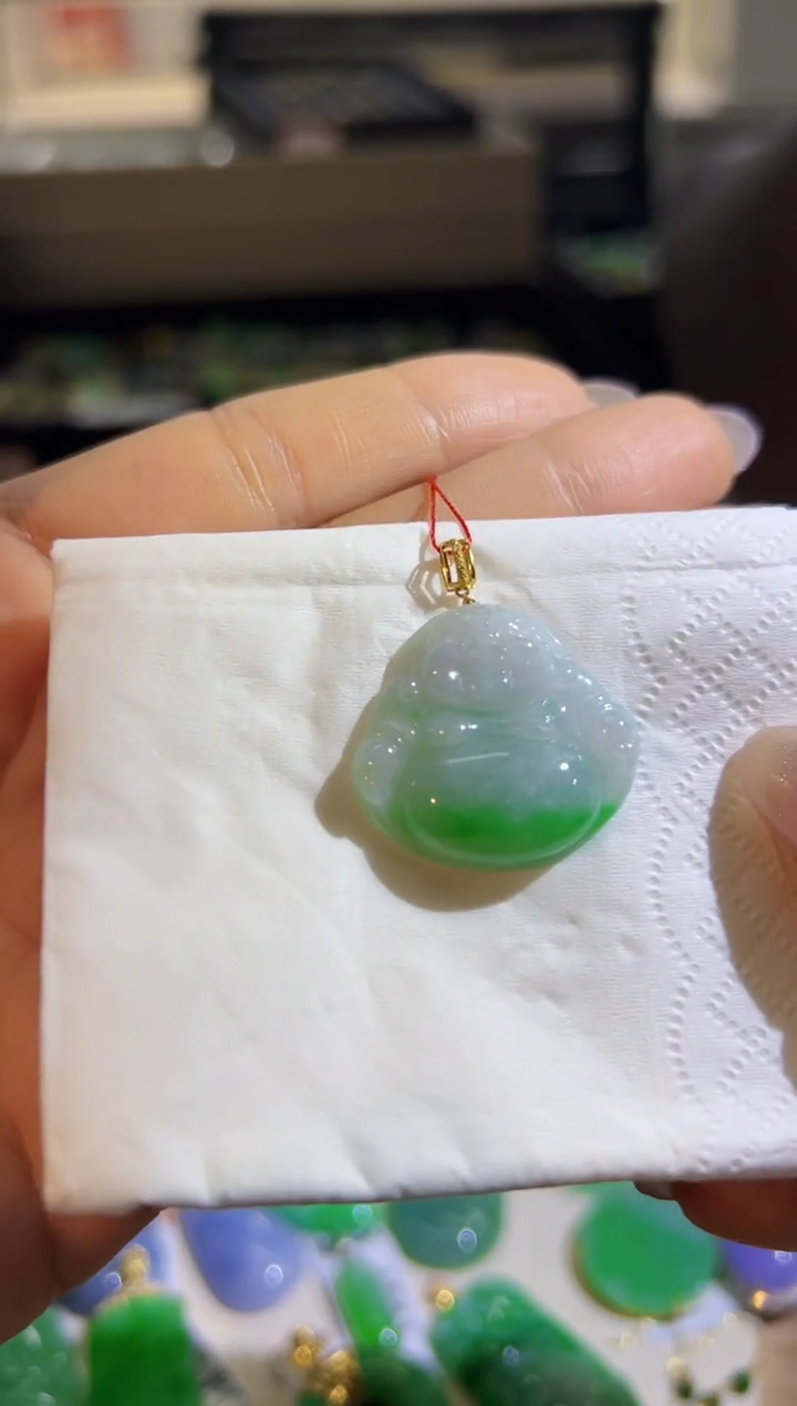 【闪购商品】翡翠颈饰18K金镶嵌Q缅料A货翡翠/支持复检/一件