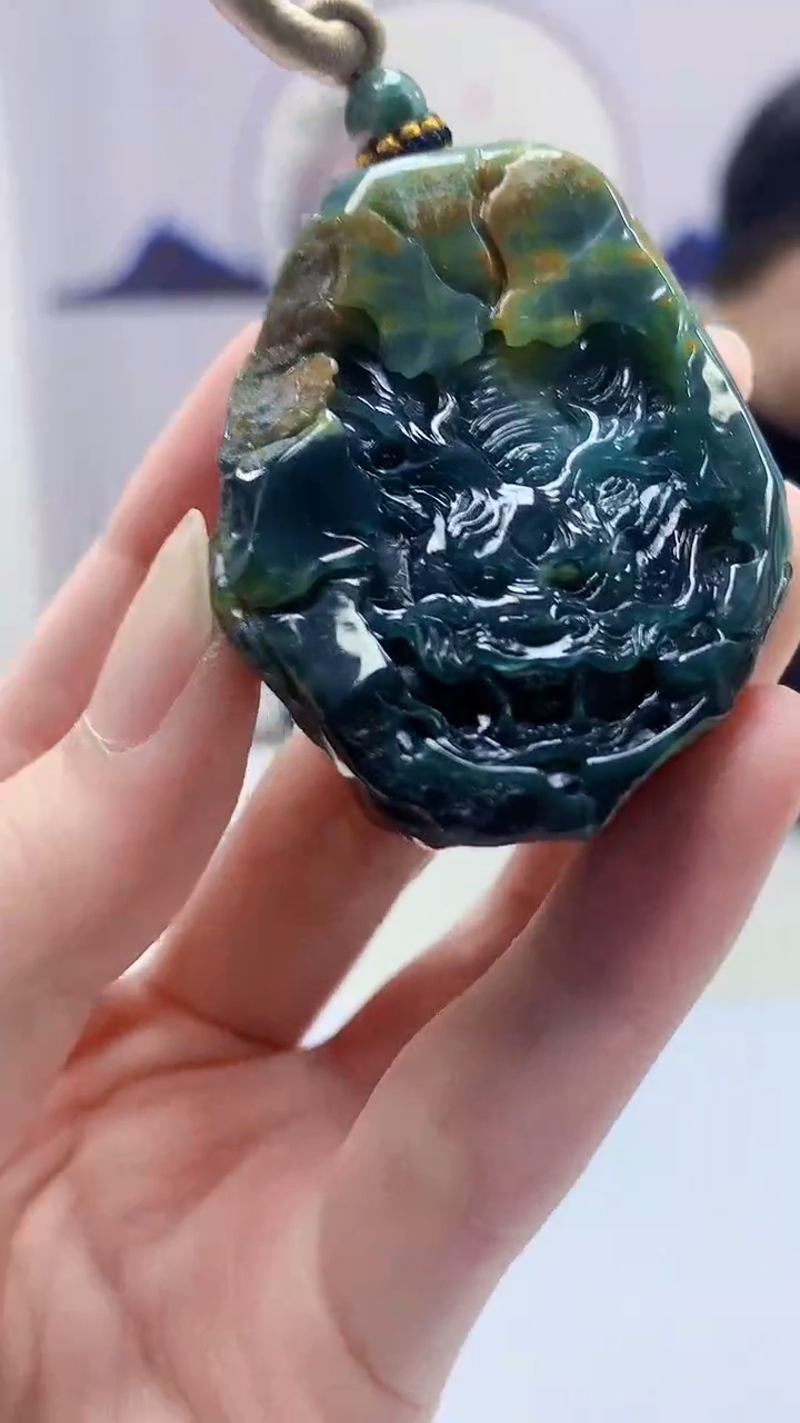 【闪购商品】定制翡翠未镶嵌4917zm-毛货挂件67龙牌