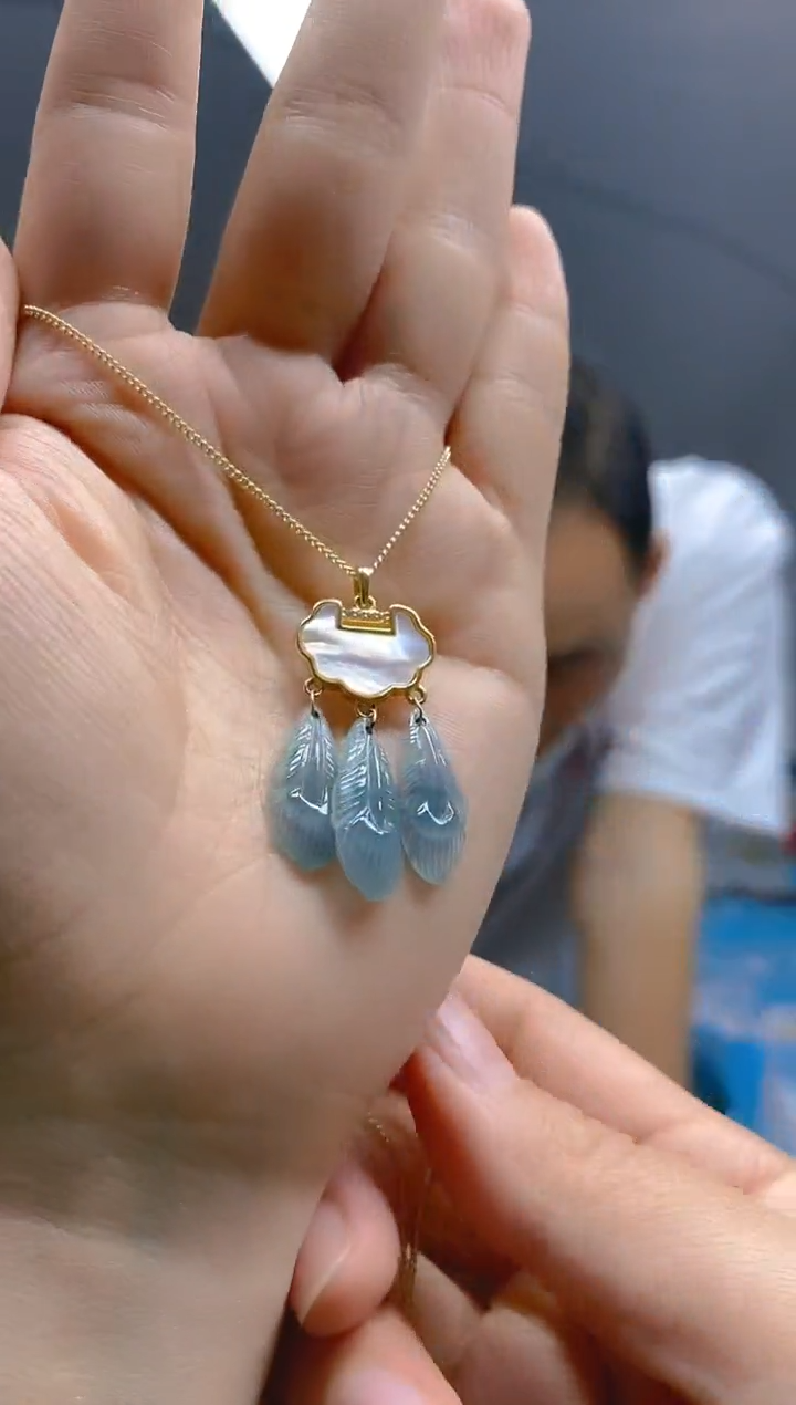 【闪购商品】翡翠耳饰合金0351翡翠锁骨链