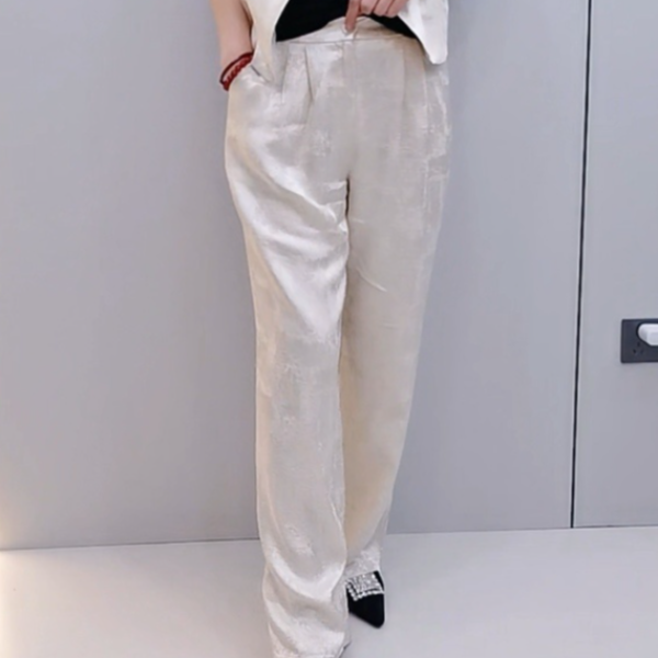 09亚麻直筒阔腿拖地裤