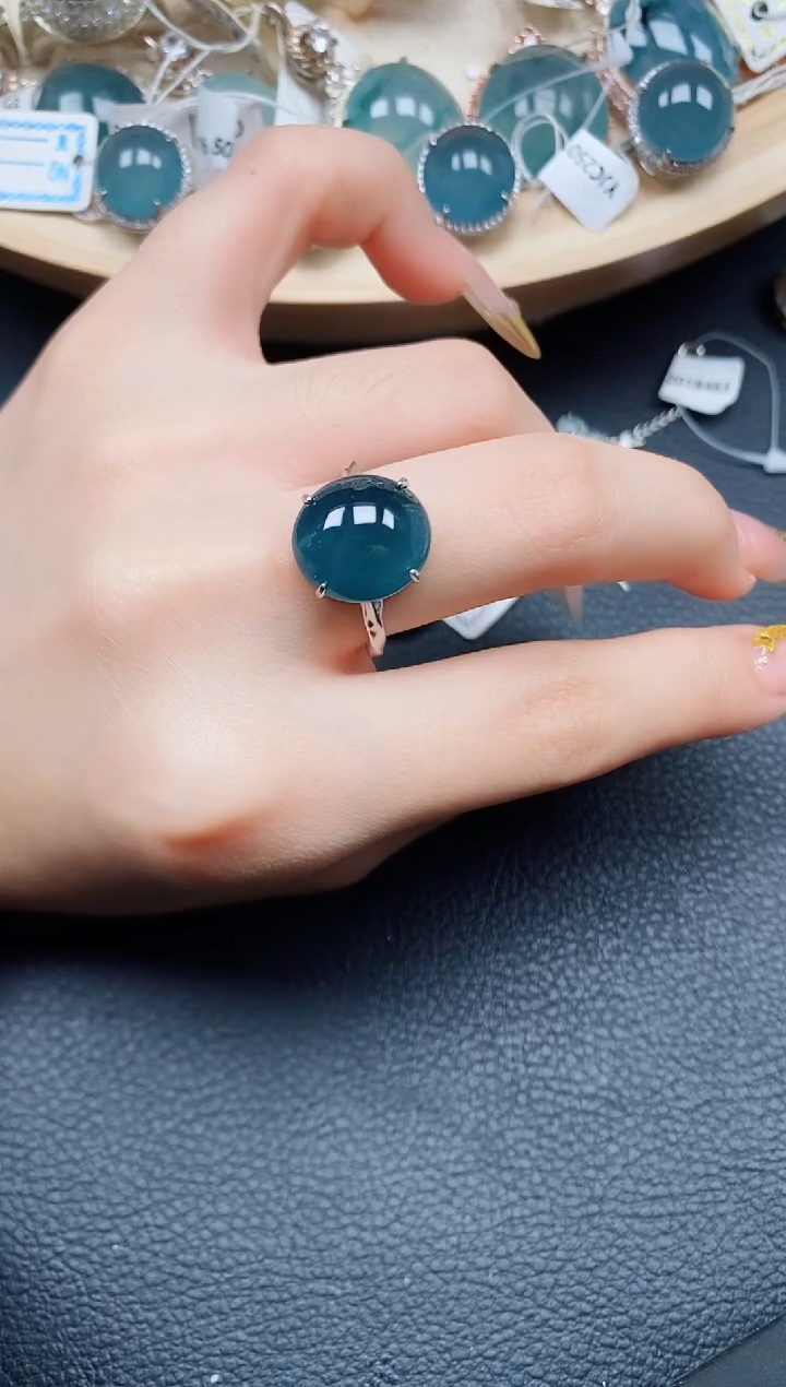 【闪购商品】翡翠戒指银S925镶嵌翡翠