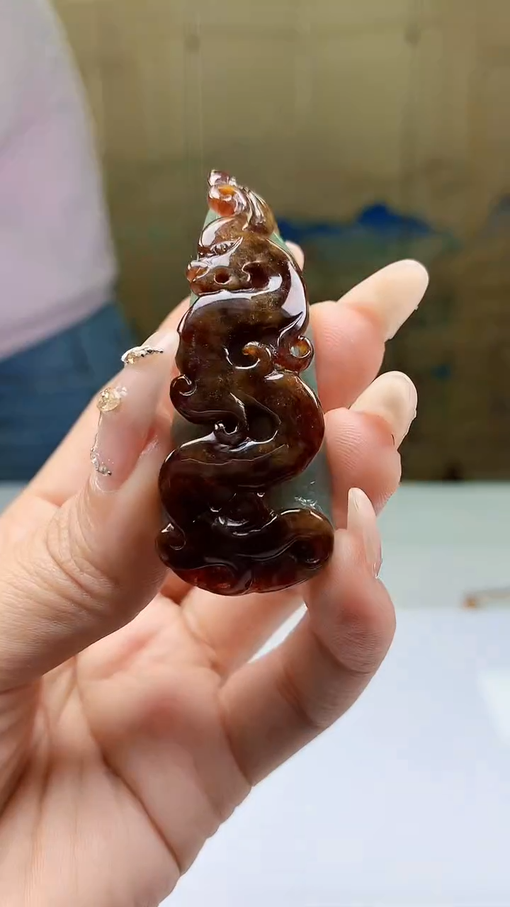 【闪购商品】定制翡翠未镶嵌4902ty-毛货挂件176