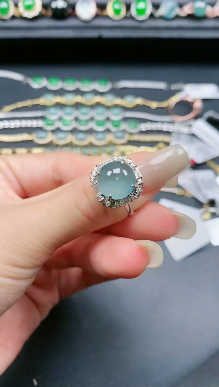 翡翠戒指银S925镶嵌11111111